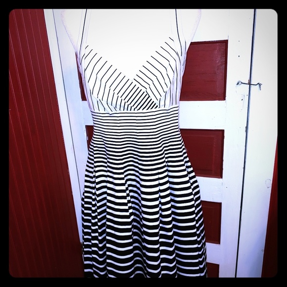 Calvin Klein Dresses & Skirts - Calvin Klein Fit & Flare Halter Dress Striped 10
